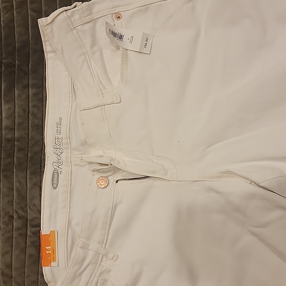 Old Navy Rockstar Super Skinny White Jeans - Size 14
